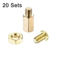 thumbnail image 3 of Unique Bargains Hexagonal Laiton Entretoise Mâle-Femelle Vis Écrou Kit 20 Ensembles 10mm + 4mm, 3 of 6