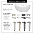 thumbnail image 7 of Rebecca 65 Inch Freestanding Bathtub in White with Shiny White Trim and Floor Mounted Faucet in Matte Black, 7 of 7