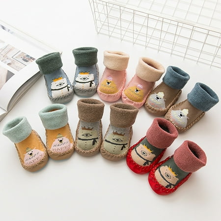 

LYCAQL Baby Shoes Baby Boys Girls Cartoon Ears Floor Socks Non Slip Baby Step Shoes Socks Spearmint Baby Shoes (Red 6 )