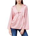 thumbnail image 1 of Kensie Blusa de punto de satén para mujer, rosa, extragrande Kensie Tejer, 1 of 1