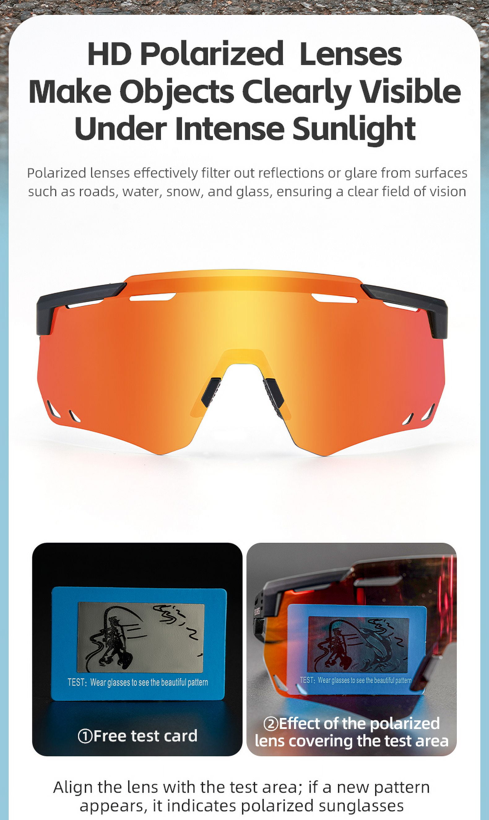 ROCKBROS Cycling Sunglasses Photochromic Polarized Lens Windproof UV400 Sunglass