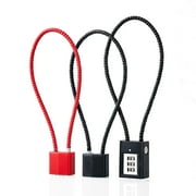 Portable Padlock Waterproof Rustproof with 2 Keys Durable Cable Luggage Locks for Gate Cabinet Storage Case Small Fences Baggage Black