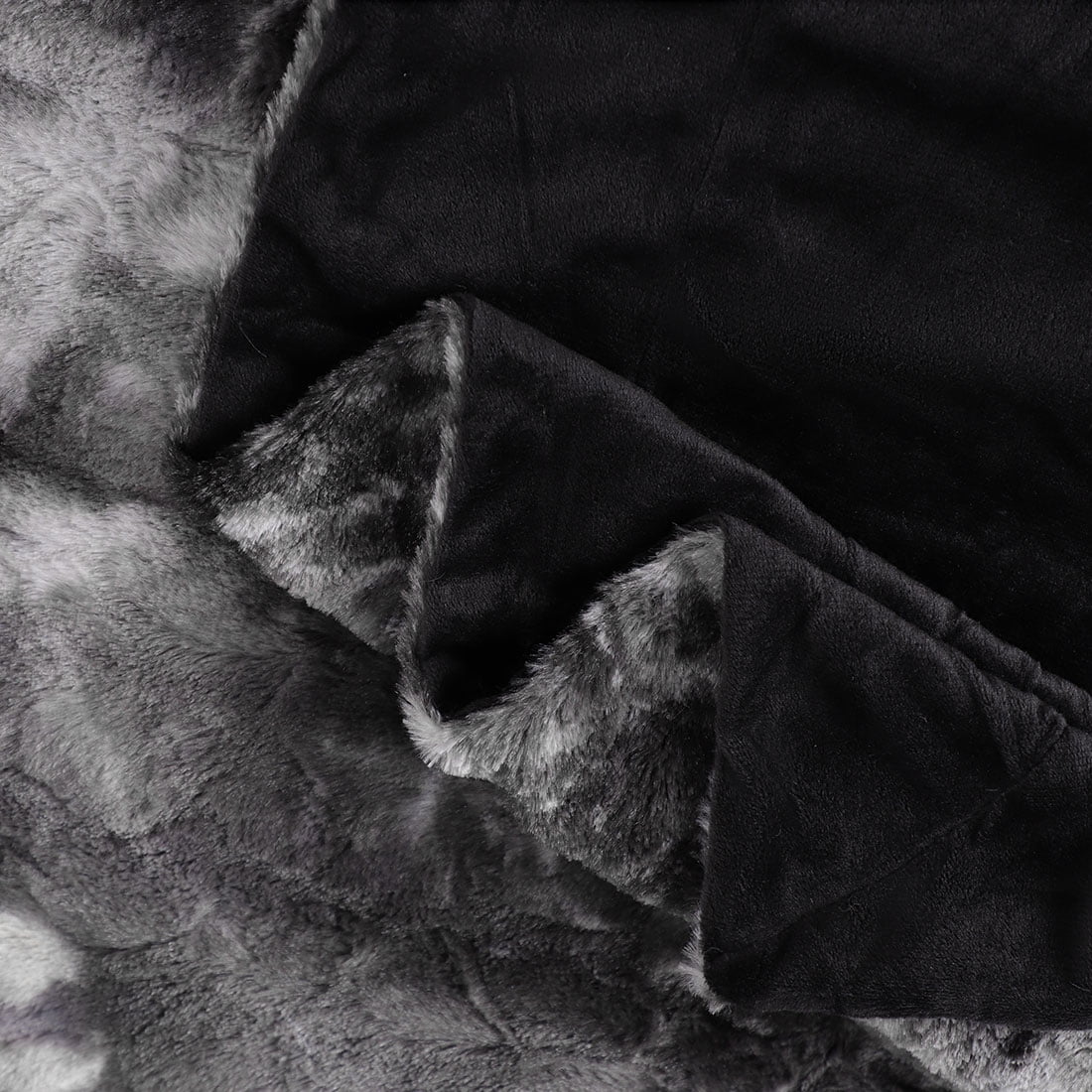 Unique Bargains Soft Fluffy Shaggy Faux Fur Blanket, Throw, Black