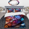 thumbnail image 2 of Designart "Opalescent Fractal Glass Relief in Colorful Abstract II" Abstract Fractal Bedding Covert Set - Abstract Colorful Modern Bed Set With 2 Shams, 2 of 5
