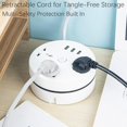 thumbnail image 6 of Universal Power Strip 5.9/9.2ft, Retractable Power Strip with 3 Outlets 3 USB Ports, Right Wrapped Around Extension Cord for Office,Travel, Hotels, Dormitory (1 pcs 9.2ft), 6 of 7