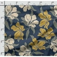 thumbnail image 2 of Soimoi Floral Print, Silk Fabric, Decor Sewing Fabric by The Yard 42 Inch Wide,Decorative Fabric for Shirts Suits Ties, Blue & Beige, 2 of 5