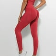 thumbnail image 5 of High Waisted Leggings for Women Buttery Smooth & Soft Women's Leggings Solid Yoga Red M, 5 of 5