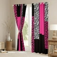 thumbnail image 3 of Homewish Geometric Striped Black Out Curtains,Leopard Print Zebra Lines Curtains Pack of 2 (42x63 Each),Pink White Black Bedroom Curtains For Girls Kids,Luxury Bedroom Decor, 3 of 6