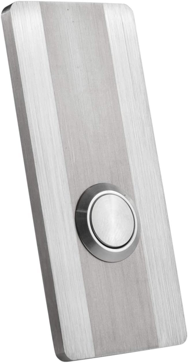 Modern Stainless Hardware R4 Stainless Steel Doorbell Button, 1.37” x 3.14” x 5/32”, 4mm Thick