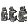 thumbnail image 4 of Adam & Friends Home Decor See No Evil, Hear No Evil, Speak No Evil Sculpture | 3-Piece | Black, 4 of 6