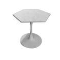 thumbnail image 4 of 31.50" Modern Hexagonal Coffee Table with White Printed Marble Top and Metal Base for Dining Room, Kitchen and Living Room, 4 of 8