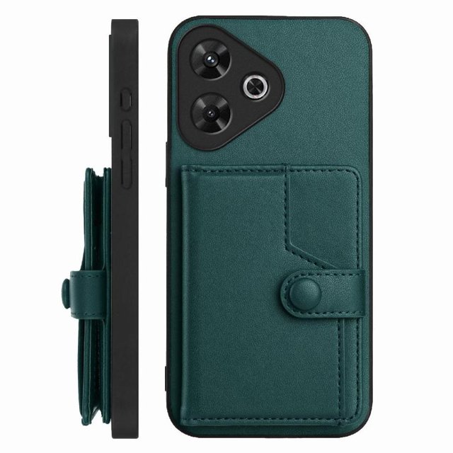 FOXDOCK Case for Xiaomi Redmi Note13R RFID-Blocking Card Holder - Stylish Button Closure Design