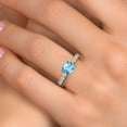 thumbnail image 4 of Gem Stone King 14K Two Tone Gold Swiss Blue Topaz and Lab Grown Diamond Engagement Ring for Women | 2.30 Cttw | Round 7MM | Gemstone November Birthstone | Size 8, 4 of 6