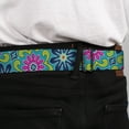 thumbnail image 4 of Buckle-Down Belt, Seatbelt Buckle Belt, Floral Burst Turquoise Blues Pinks Yellow Green, 34 to 52 Inches, 4 of 9