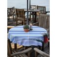 thumbnail image 2 of Outdoor Tablecloths with Umbrella Hole & Zipper, Blue Ombre Striped Daisy Round Tablecloths 60 Inch, Vintage Flowers Abstract Art Waterproof Table Cloth, Patio/Pool/Picnic Table Covers, 2 of 8