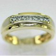 thumbnail image 2 of Men's Wedding Ring 14k Yellow Gold Plated Real 925 Silver 2Ct Round Cut Lab Created VVS1/D Diamond, 2 of 2