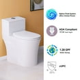 thumbnail image 5 of HOROW Compact One Piece Toilet 10" Rough-in Elongated 0.8/1.28 GPF and MAP 1000g with Comfortable Seat Height 17.3" Dual Flush, 5 of 11