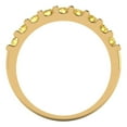 thumbnail image 5 of 0.63 ctw Wedding Band for Women - 14K Yellow Gold Simulated Yellow Diamond Stackable Eternity Ring, 5 of 6