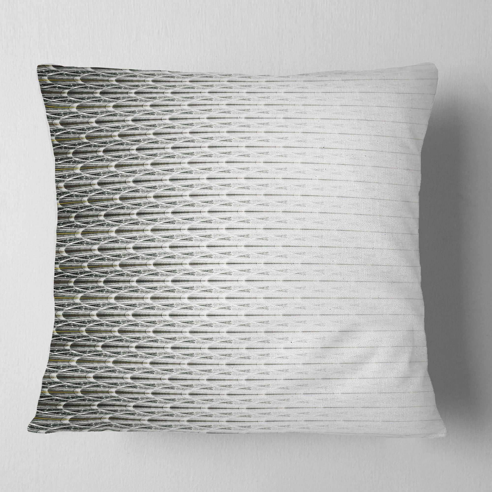 Designart White Symmetrical Fractal Flower - Abstract Throw Pillow - 18x18