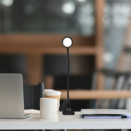 DECORNIJIA Portable Reading Lamp Gooseneck Table Lamp Metal 1Pcs Black