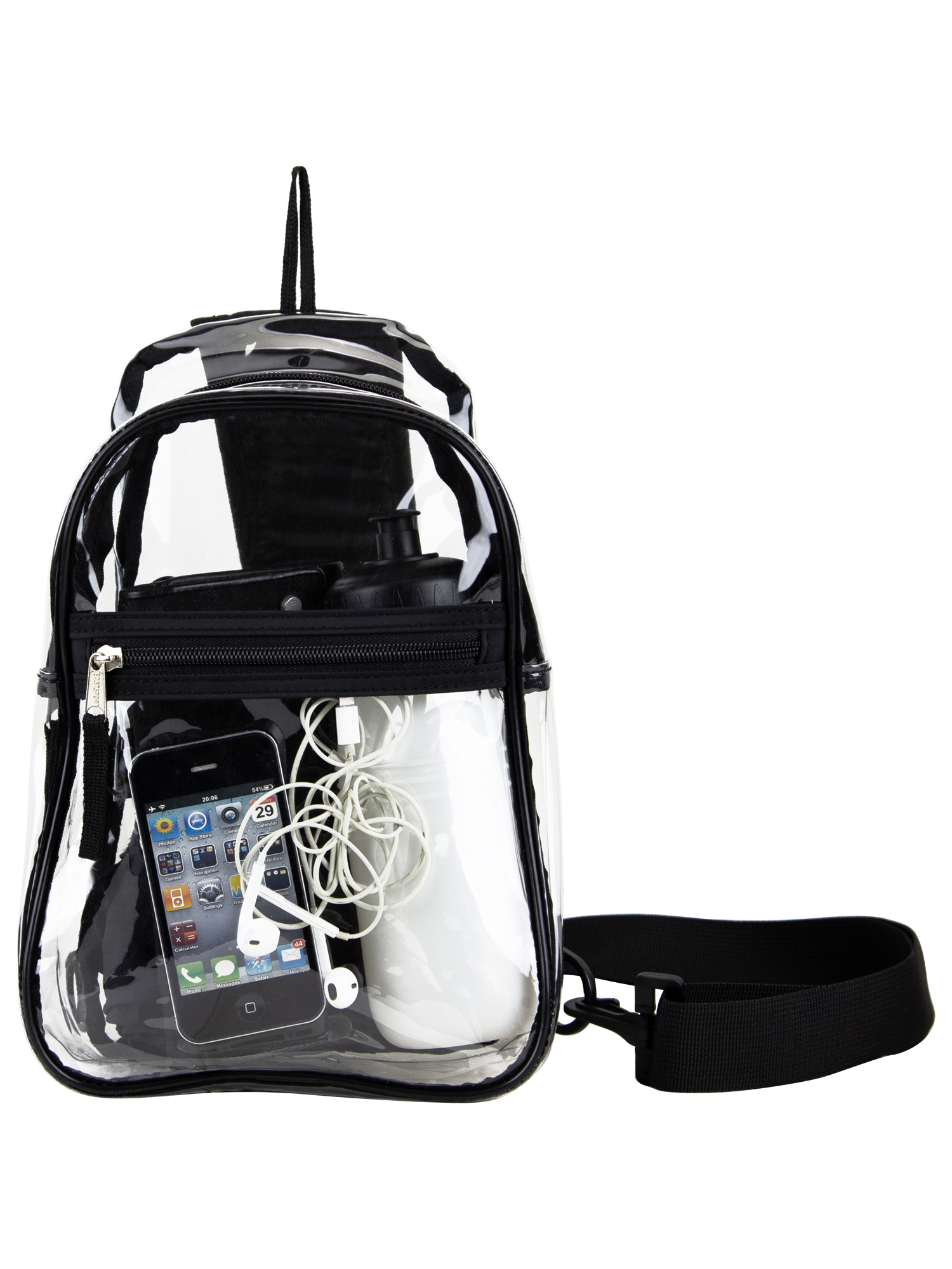 Eastsport Clear Sling Stadium Approved Bag, Black Trim photo 6