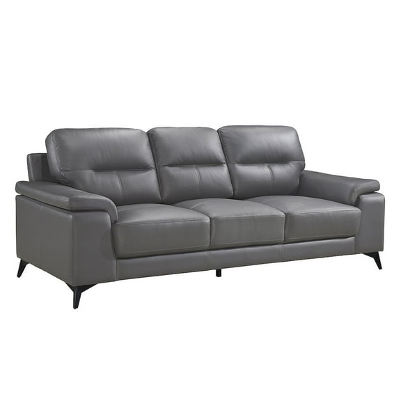 Lexicon Mischa Leather Match Sofa in Dark Gray