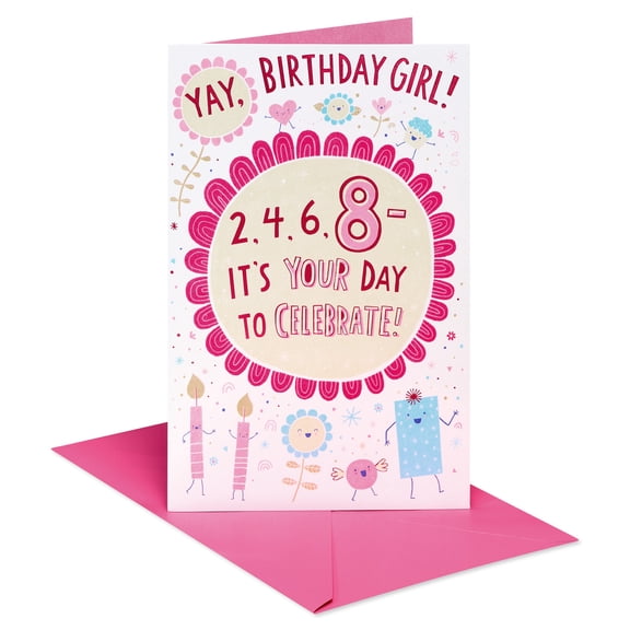 American Greetings 8th Birthday Card for Girl (Celebrate Your Day)