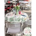 thumbnail image 5 of Outdoor Tablecloth with Umbrella Hole for Patio/Picnic/Party/Camping, Pink Flamingo Waterproof Table Cloth Round Cover Washable, Botanical Floral Leaves Summer Green Plaid (Dia 60"), 5 of 8