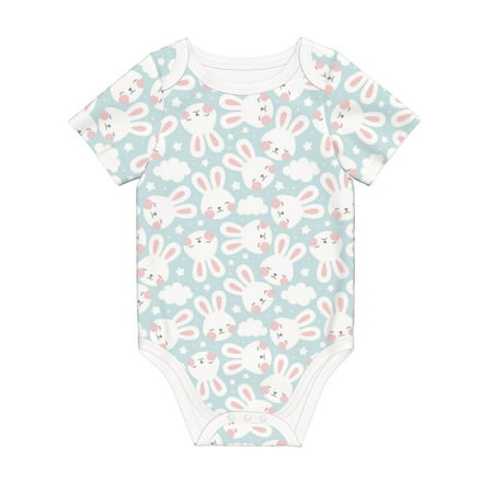 

Matuu Rabbit And Star for Baby Short-Sleeve Bodysuit Soft Cotton Comfortable and Breathable Perfect for Newborns and Infants