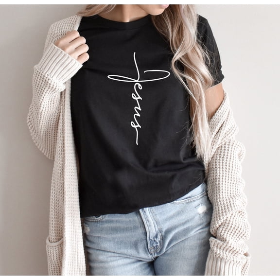 Jesus Cross Graphic TeeChristian Women's Shirt All Size S-5Xl