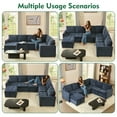 thumbnail image 4 of BIGSYY Sectional Sleeper Sofa with Pull Out Bed, U-Shaped Modular Sectional with Storage, Cloud Couch for Living Room, Family Room & Apartment, Navy Blue (3-Box Shipped), 4 of 9