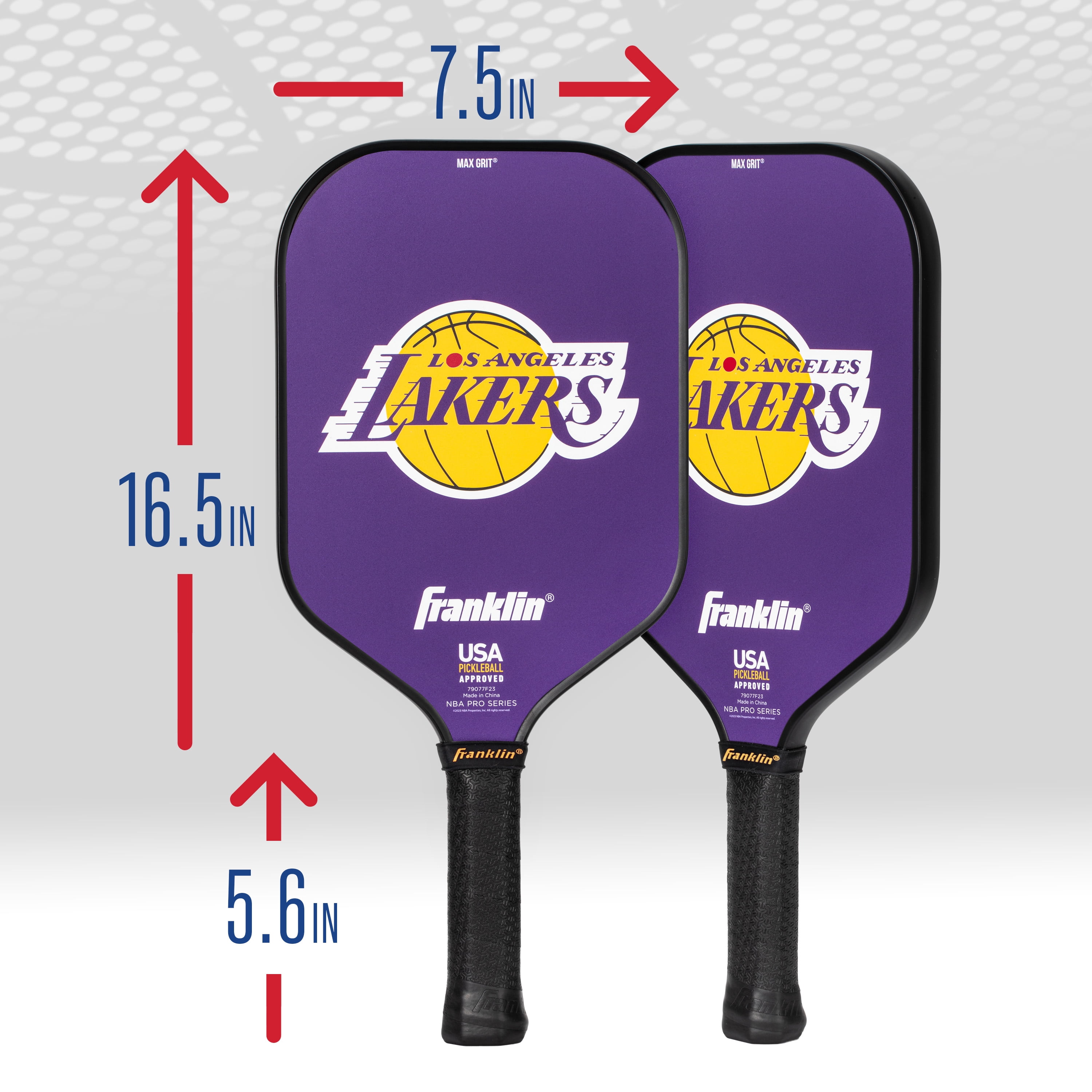 Franklin Sports NBA Los Angeles Lakers Pickleball Paddle - Official NBA Team Pickleball Paddles - USAP (USAPA) Approved Premium Quality Pickleball Paddles - Authentic Team Logos + Colors