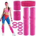 thumbnail image 1 of Conjunto de calentadores de piernas rosas para mujer de los años 80, conjunto de disfraz de calentadores de piernas de neón, conjunto de accesorios de calentadores de piernas de punto de, 1 of 7