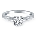 thumbnail image 2 of 14k White Gold Engagement Ring with Diamond Channel Set Band Size 5, 2 of 2