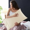 thumbnail image 3 of WKSCLPAI Queen Pillow Cases Set of 2, Microfiber Soft Pillowcases with Envelope Closure, Wrinkle Resistant Pillow Covers, Machine Washable and Fade-proof, Beige, 3 of 4