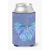 Butterfly on Slate Blue Can or Bottle Beverage Insulator Hugger