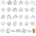 thumbnail image 2 of kurtrusly 2Pcs/set Men Women Couples Rings Wedding Party Crystal Letters Cuff Ring Love Matching Jewelry, 2 of 7