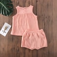 thumbnail image 3 of ITFABS Bébé Fille Garçon Coton Lin Débardeurs Sans Manches + Mini Ensemble Short, 3 of 6