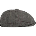 thumbnail image 4 of CoCopeaunts Beret for Men Women Autumn Winter Plaid Flat Beret Cap Vintage Artist Painter Octagonal Newsboy Cap, 4 of 7