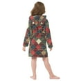 thumbnail image 4 of FORMRS Niños Bathrobe Unisex Hooded Robe Soft Plush Pajamas Sleepwear, Size 2-3T, Dark Tartan Pattern, 4 of 7