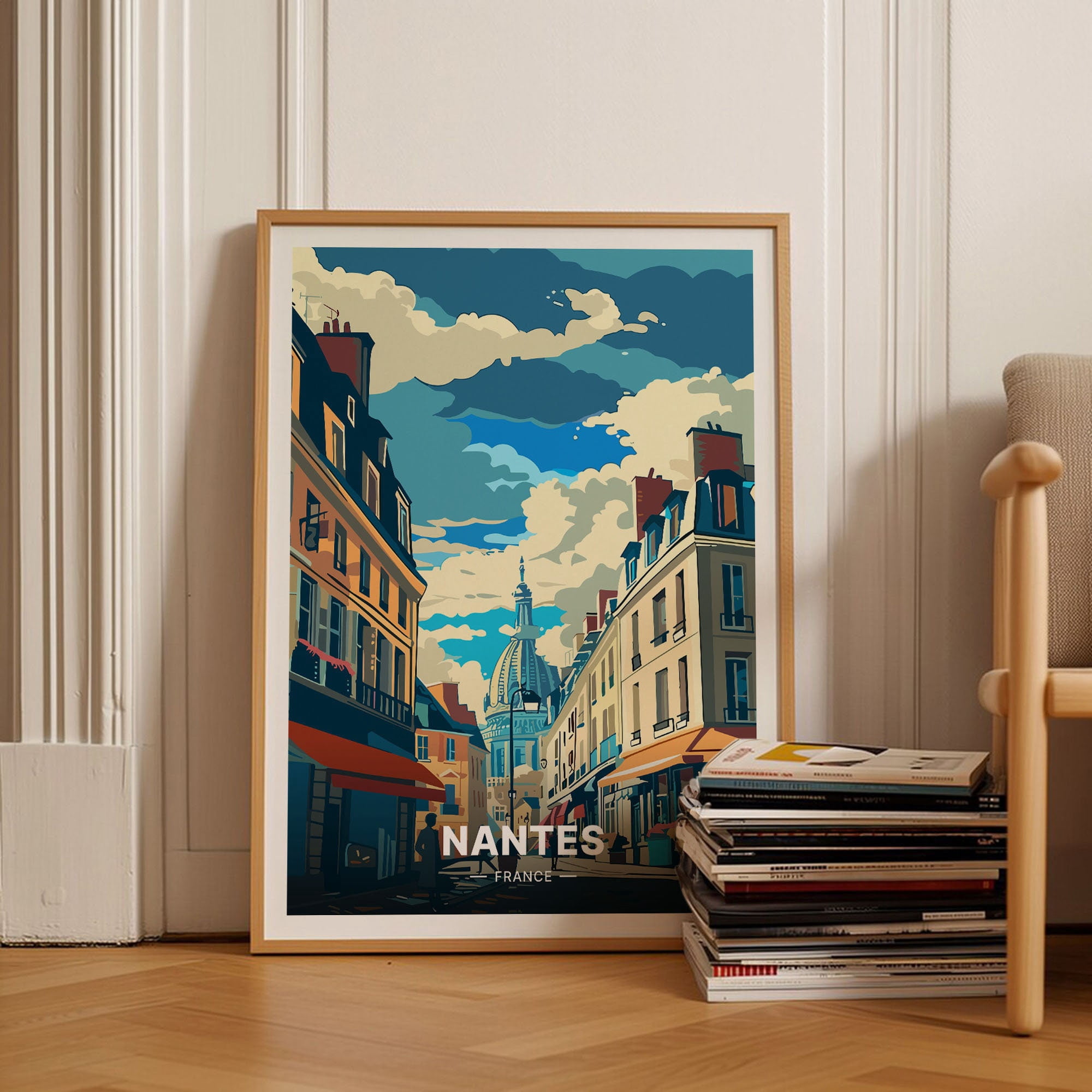 Nantes France Travel French Cityscape Art C20-824 Decorative Wall Poster , Poster Print Only