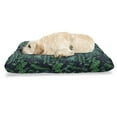 thumbnail image 1 of Tropical Pet Bed, Leaves Hibiscus Plumeria Jungle Trees, Chew Resistant Pad for Dogs and Cats Cushion with Removable Cover, 24" x 39", Indigo Jade Green, by Ambesonne, 1 of 4