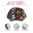 thumbnail image 4 of Yiaed Pumpkin And Flying Bat Print Reusable Shower Cap & Bath Cap & Lined, Oversized Waterproof Shower Caps Designed for all Hair Lengths, 4 of 7
