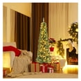 thumbnail image 5 of FASCK Pencil Christmas Tree with Memory Wire Branch Tips & Warm LED Lights, Realistic Slim Xmas Tree for Small Spaces Home Office, 5 of 9