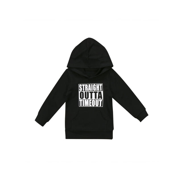 Sudadera informal de algodón con capucha y manga larga para bebé niño pequeño, con estampado de letras a la moda.