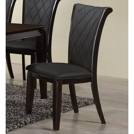 Home Source Adamand Dark Grey Side Chairs With Tufted Leather Seats Home Source Adamand Dark Grey Side Chairs With Tufted Leather Seats Set Of 2