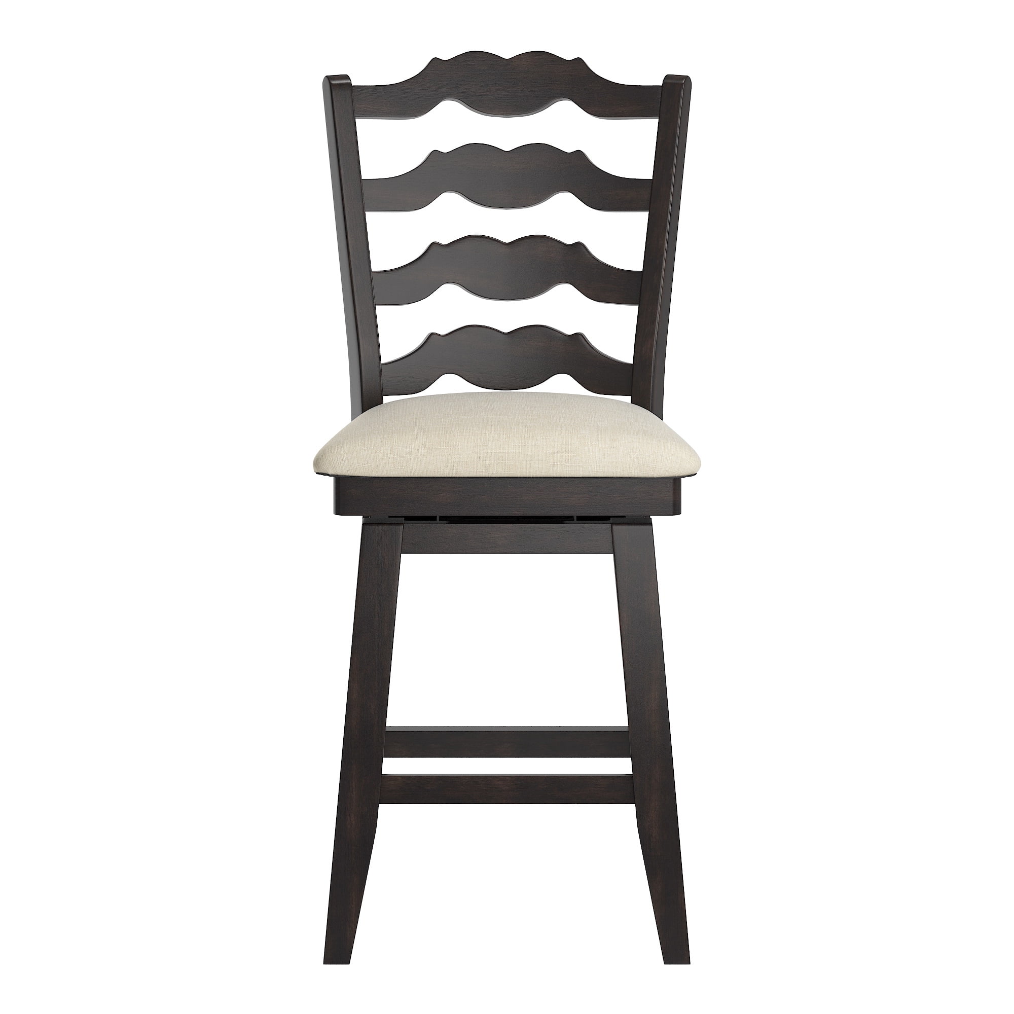 Weston Home Sheena Ladder Back 24" Wood Swivel Counter Stool, Antique Black