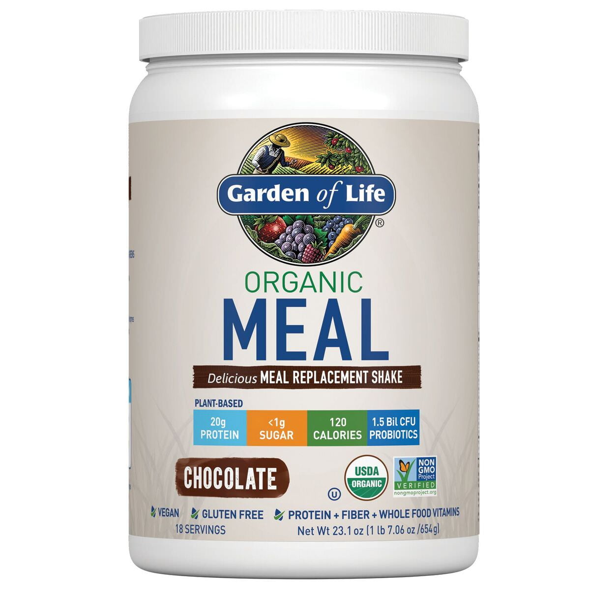 Garden of Life Meal Replacement Shake | Chocolate | 20g Protein | 23.1oz