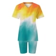 thumbnail image 4 of XWSHYW Womens Clothes Women Casual Summer V Neck Short Sleeve Tops And Short Pants Suit, Sizes S-3XL, 4 of 7