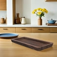 thumbnail image 3 of Bandeja de madera decorativa para velas: bandeja larga para centro de mesa, bandeja rectangular para servir, plato rústico estrecho, decoración rústica para comedor, mesa de centro y cocina., 3 of 7